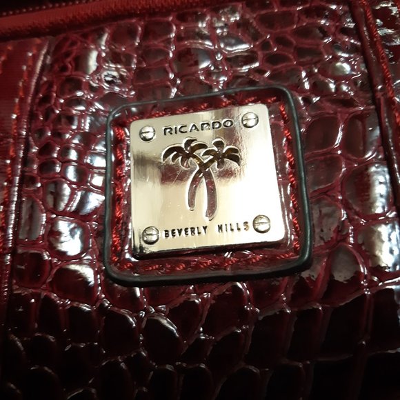 Burgundy/Maroon Purse Handbag Richardo Beverly Hills Medium Size - Picture 8 of 8